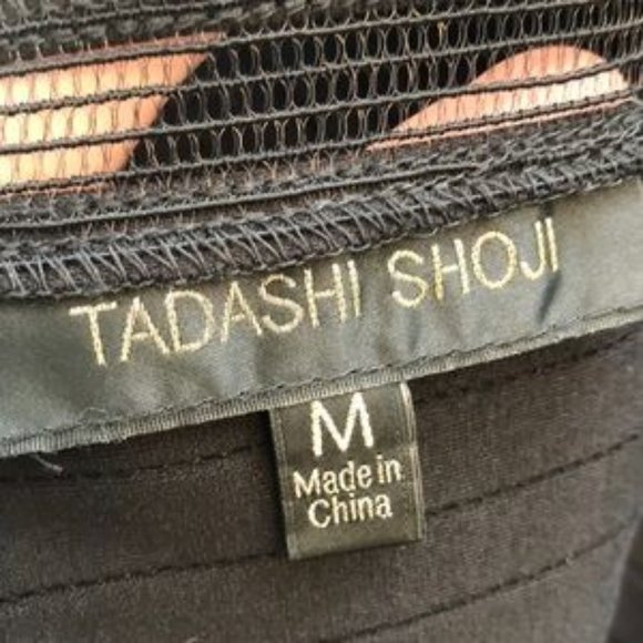 Tadashi Shoji size M black mesh party dress event work - Picture 3 of 14